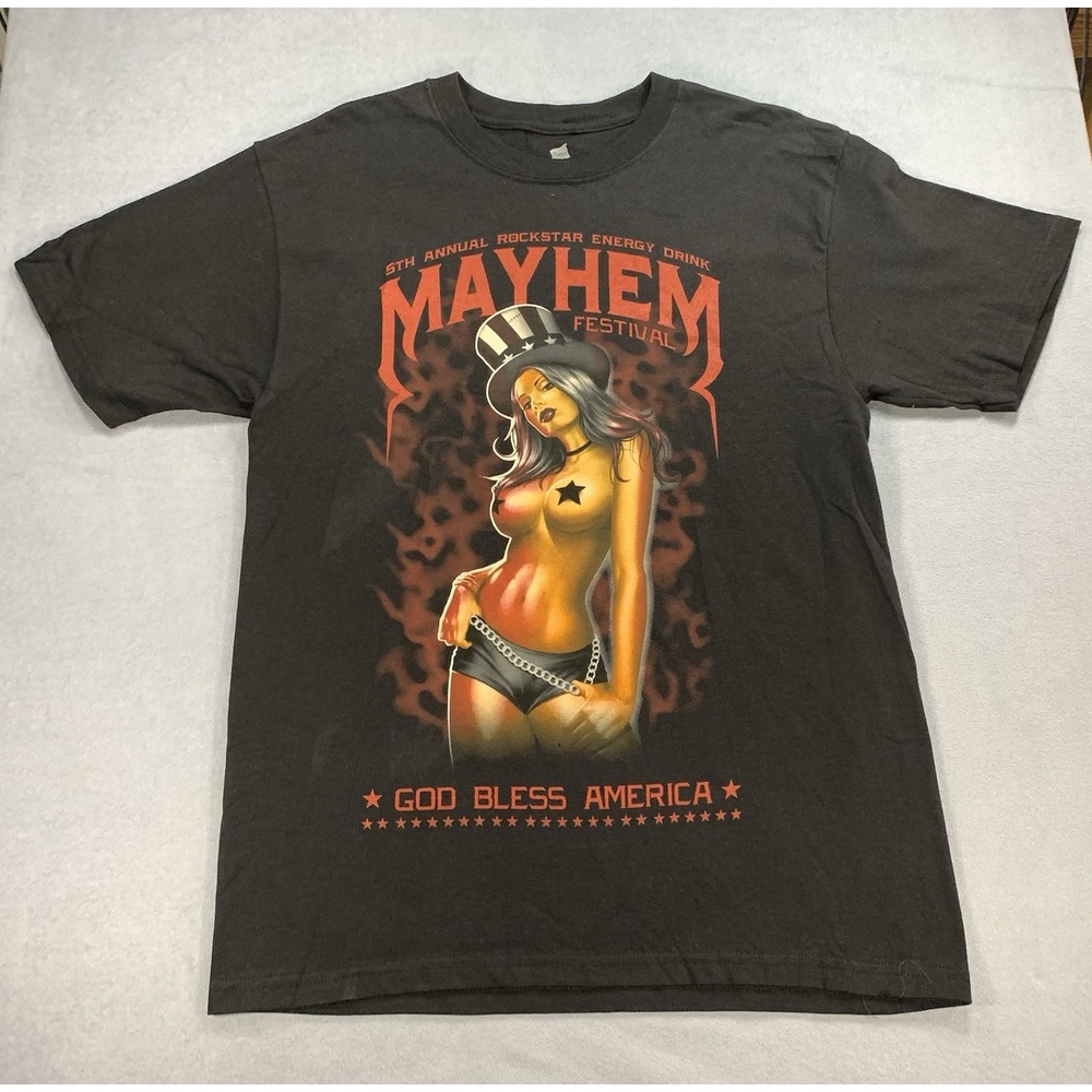 Mayhem Festival "God Bless America" Mens M 2012 Metal Concert T-Shirt Tee Shirt